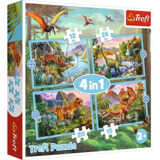 Trefl Puzzle 4w1 Wyjątkowe dinozaury