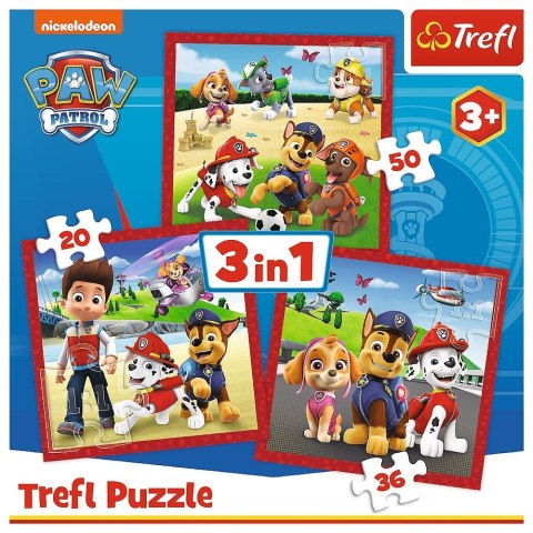 Trefl Puzzle 3w1 Wesołe pieski, Psi Patrol