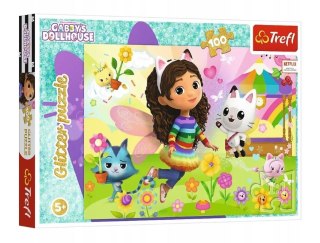 Trefl Puzzle 100 elementów Glitter Brokatowa Gabi Gabby's Dollhouse