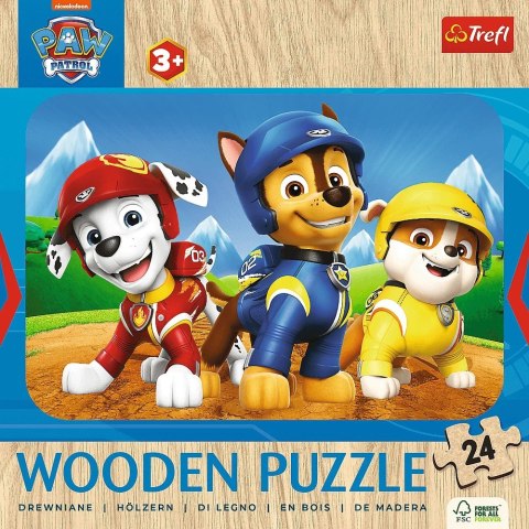 Trefl Puzzle 24 elementy drewniane Psi Patrol