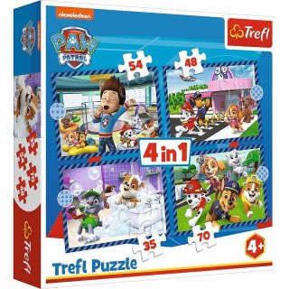 Trefl Puzzle 4w1 Psie sprawy Psi Patrol Paw Patrol