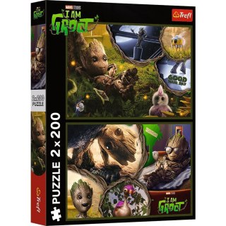 Trefl Puzzle 2x200 elementów Ja jestem Groot Guardians Marvel