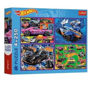 Trefl Puzzle 4x250 Wyścigowe auta Hot Wheels