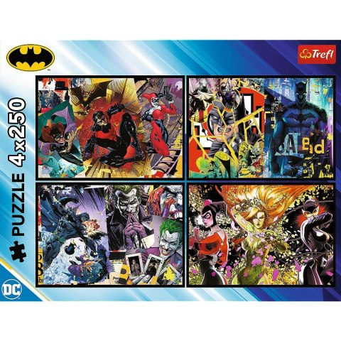 Trefl Puzzle 4x250 elementów Batman w akcji