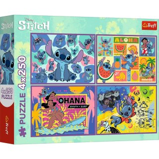 Trefl Puzzle 4x250 elementów Niezwykły Stitch