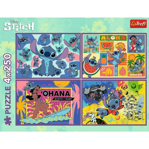 Trefl Puzzle 4x250 elementów Niezwykły Stitch