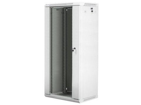 Szafa instalacyjna wisząca 19'' 27U 600X450mm szara (drzwi szklane)