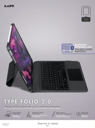 Laut Type Folio 2 - obudowa ochronna z klawiaturą Bluetooth do iPad Pro 11" M4 (2024) (black)