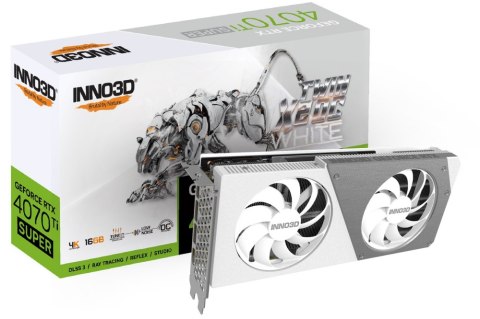 Karta graficzna INNO3D GeForce RTX 4070 Ti SUPER Twin X2 OC White 16GB GDDR6X (N407TS2-166XX-186156W)