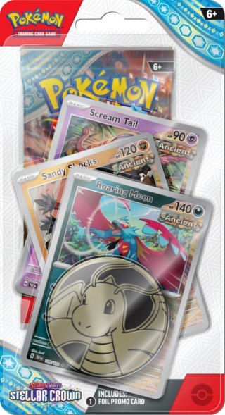 Pokemon TCG Karty Stellar Crown Premium Checklane Blister Roaing Moon