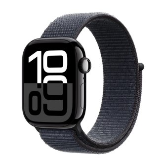 Apple Watch Series 10 GPS + Cellular, koperta 42 mm z aluminium w kolorze onyksu z opaską sportową w kolorze atramentowym