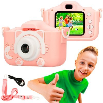 Extralink Kids Camera H27 Single Różowy | Aparat cyfrowy | 1080P 30fps, wyświetlacz 2.0"