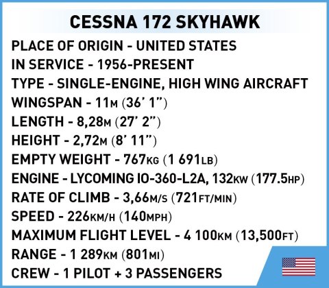 Cobi Klocki Cobi Klocki Cessna 172 Skyhawk 160 klocków biała