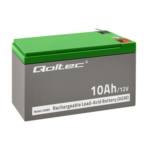 Akumulator AGM Qoltec 12V | 10Ah | Bezobsługowy | do UPS