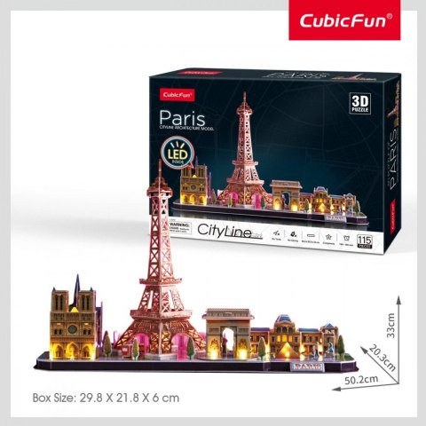 Cubic Fun Puzzle 3D LED City Line Paryż