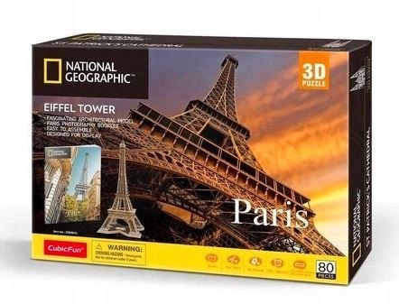 Cubic Fun Puzzle 3D National Geographic Paryż Wieża Eiffla 80 elementów