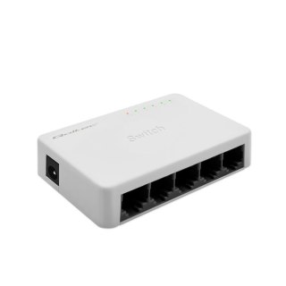 Switch niezarządzalny Qoltec przełącznik sieciowy 5 x port RJ45 | 100Mbps | Fast Ethernet | LAN