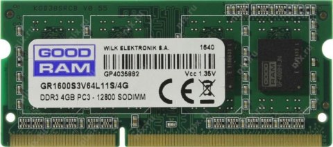 Pamięć GOODRAM (SODIMM/DDR3/4 GB/1600MHz/1.35V/11CL)