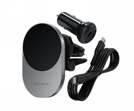 Satechi Qi2 Wireless Car Charger- bezprzewodowa ładowarka samochodowa Qi2 15W kompatybilna z MagSafe (space gray)