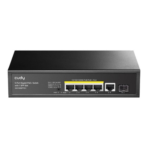 Switch niezarządzalny Cudy GS1005PTS1 4x10/100/1000Mbps POE+ 120W, 1x1000Mbps, 1xSFP