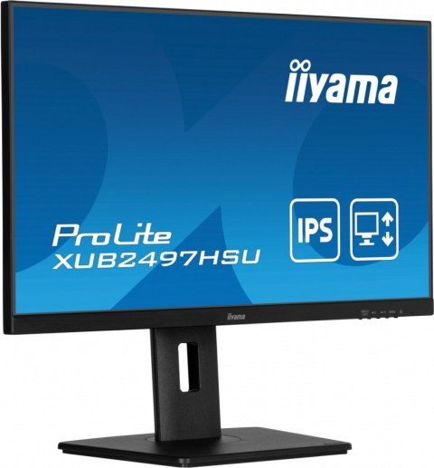 IIYAMA Monitor 24 cale XUB2497HSU-B2 IPS, HDMI, DP, 2x2W, 2xUSB, Pivot, HAS(150mm) /5y/