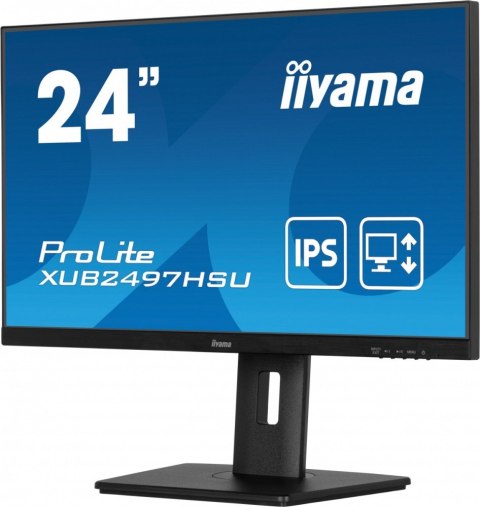 IIYAMA Monitor 24 cale XUB2497HSU-B2 IPS, HDMI, DP, 2x2W, 2xUSB, Pivot, HAS(150mm) /5y/