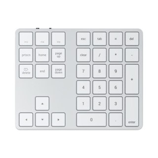 Satechi Aluminium Extended Keypad - bezprzewodowa klawiatura numeryczna z wbudowanymi skrótami klawiszowymi Bluetooth (silver)