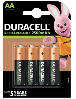 Baterie DURACELL NiMH AA 2500mAh 4 szt. DURACELL Aku AA/HR6 2400/2500mAh B4