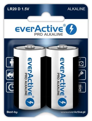 Baterie EVERACTIVE Alkaliczna D 17500mAh 2 szt. EVLR20-PRO