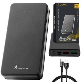 Extralink EPB-078B 10000mAh Czarny | Powerbank | Power bank, USB-C