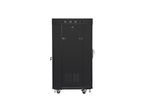 SZAFA INSTALACYJNA RACK STOJĄCA 19" 22U 600X600 CZARNA DRZWI PERFOROWANE LCD LANBERG (FLAT PACK) V2