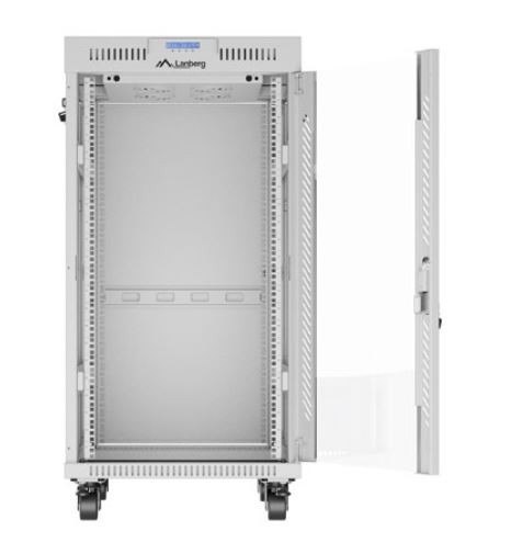 SZAFA INSTALACYJNA RACK STOJĄCA 19" 22U 600X800 SZARA DRZWI SZKLANE LCD LANBERG (FLAT PACK) V2