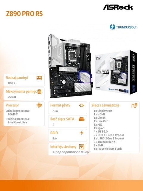 ASRock Płyta główna Z890 PRO RS ATX