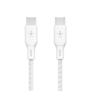 Belkin Kabel w oplocie USB-C do USB-C 100W 2m biały