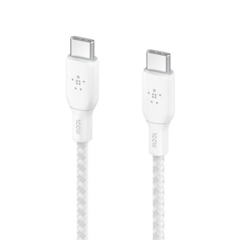 Belkin Kabel w oplocie USB-C do USB-C 100W 2m biały