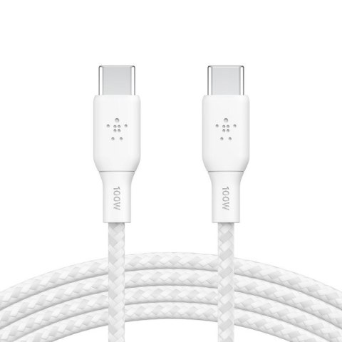 Belkin Kabel w oplocie USB-C do USB-C 100W 2m biały