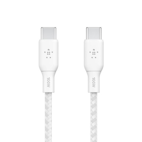 Belkin Kabel w oplocie USB-C do USB-C 100W 3m biały