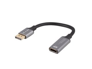 Kabel adapter Lanberg Displayport (M) -> HDMI (F) 4K na kablu 20cm srebrny