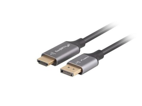 Kabel adapter Lanberg Displayport (M) -> HDMI (M) 1M 4K czarno-srebrny