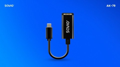 Savio Adapter USB-C (M) - HDMI (F), 4K, 30Hz, plastik, AK-79