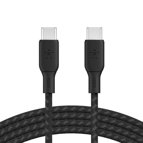 Belkin Kabel w oplocie USB-C do USB-C 100W 2m czarny