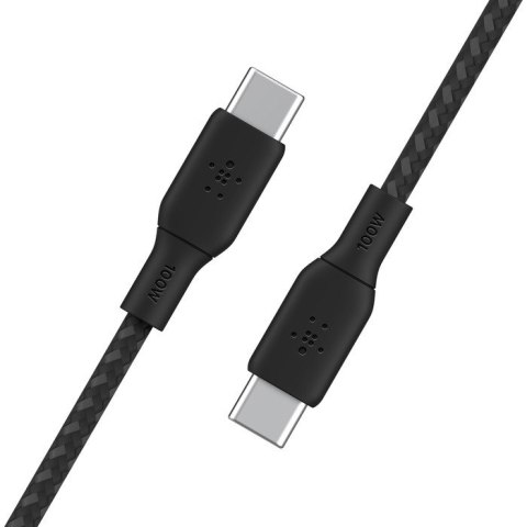 Belkin Kabel w oplocie USB-C do USB-C 100W 2m czarny