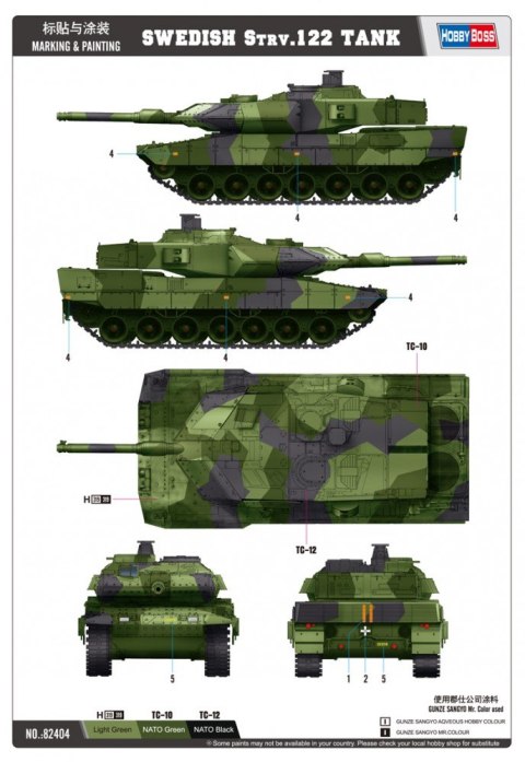 Hobby Boss Model plastikowy Szwedzki czołg Strv.122