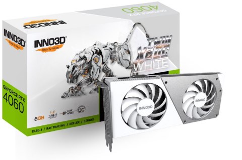 Karta graficzna INNO3D GeForce RTX 4060 TWIN X2 OC WHITE 8GB GDDR6 (N40602-08D6X-173051W)