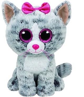 Meteor Maskotka TY Beanie Boos Kiki - szary kot, 15 cm