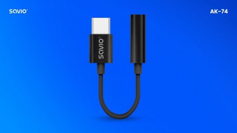 Savio Adapter audio - USB-C Jack 3,5mm AK-74