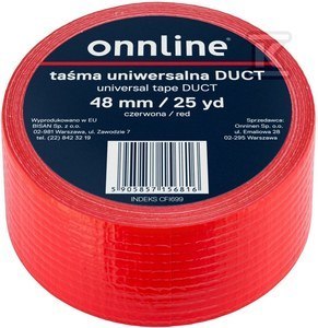 TAŚMA ONNLINE 48MM/25YD CZERWONA DUCT