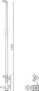 SAL-5/B60 INOX SŁUP ALUM. ANODOWANY