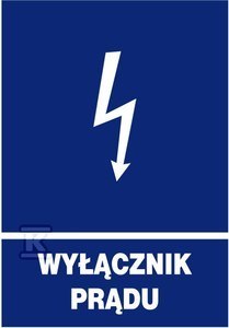 WYŁĄCZNIK PRĄDU TABLICA INFORMACYJNA