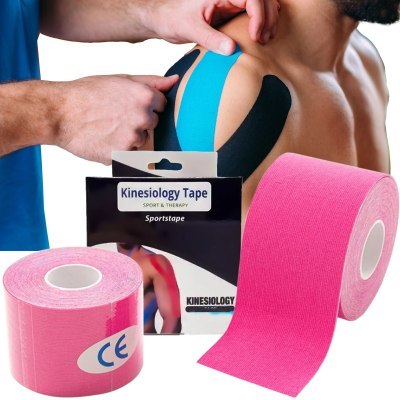 EXTRALINK PLASTRY TAPE TEJPY KINESIOTAPING TEJP TAŚMA KINESIO SPORT PRO 5MX5CM RÓŻ P-865